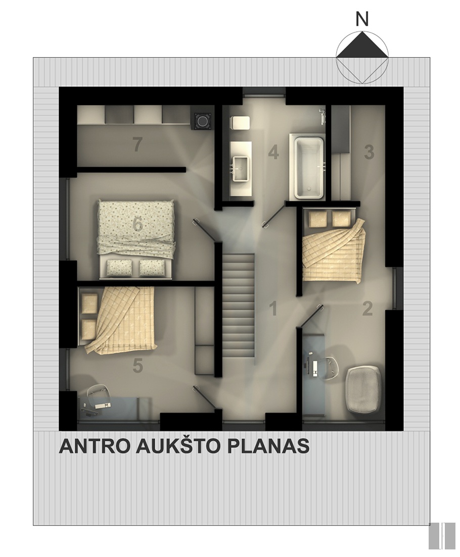 Antro aukšto planas