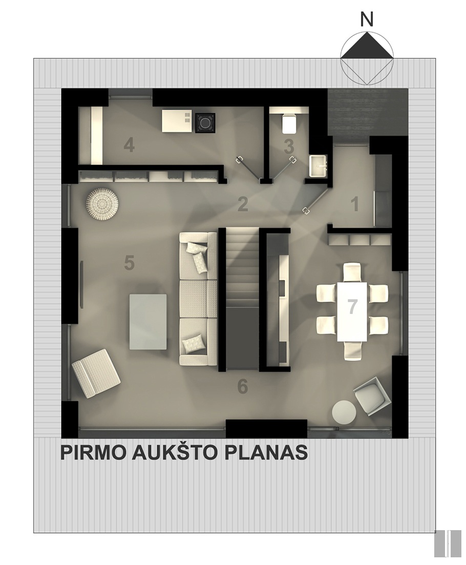 Pirmo aukšto planas
